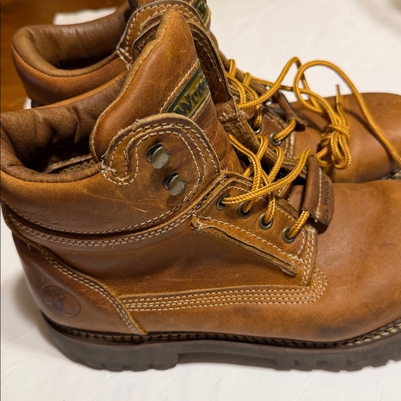 Elk Wood Brown Leather Boots with Yellow Laces - Picture 7 of 11